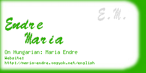 endre maria business card